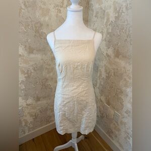 Abercrombie & Fitch Cream Sleeveless Linen Style Mini Dress
